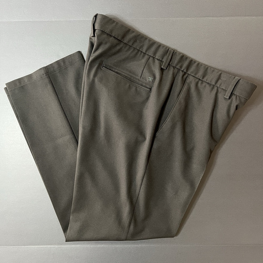Haggar H26 Dress Pants Mens 36x30 Black Flat Front Slacks Preppy Formal Business